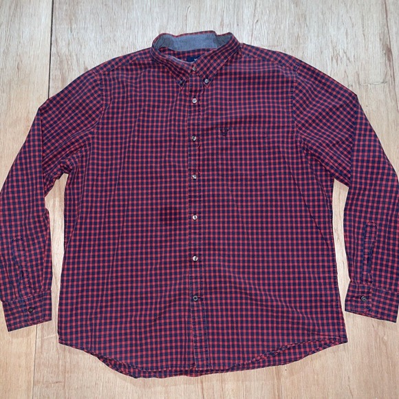 American Eagle‎ Mens Plaid Long Sleeve Button Down Shirt XXL CLASSIC FIT - Picture 1 of 5